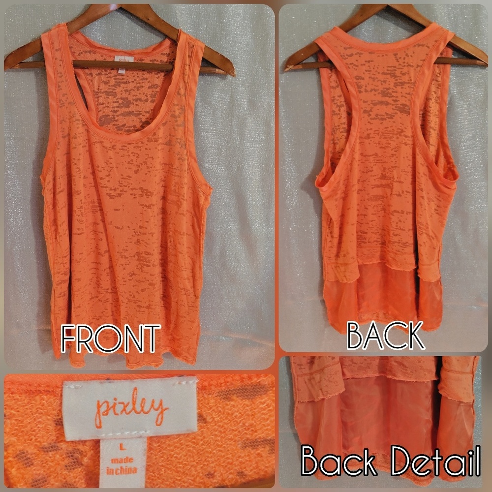 Orange Semi-Sheer Tank